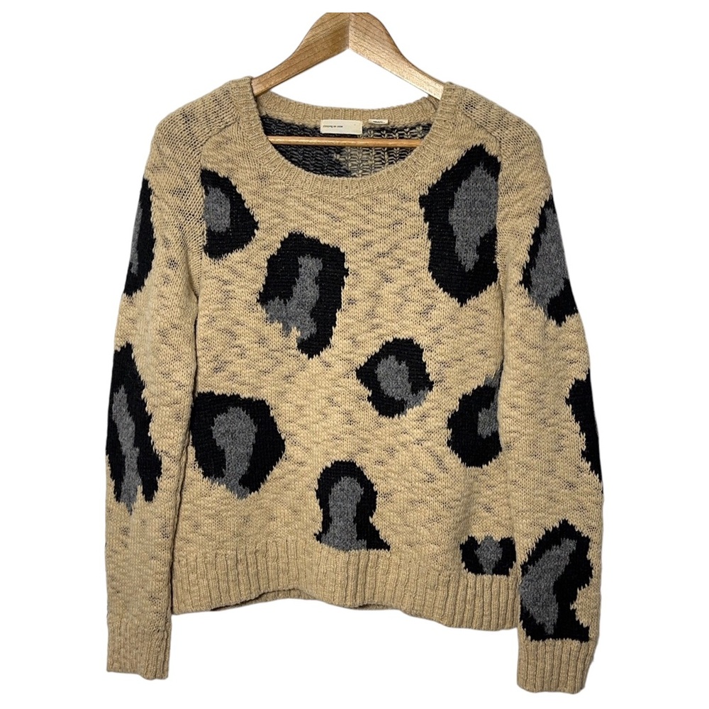 Anthropologie Sleeping on Snow Wool Mohair Bld Chunky Knit Sweater Womens Size M